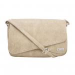 Beau Design Stylish Double Flap Cream Color Imported PU Leather Sling bag With For Women's/Ladies/Girls